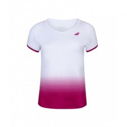 TEE COMPETE CAP SLEEVE TOP LADY WHITE VIVACIOUS RED